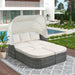 Outdoor Patio Furniture Set Daybed Sunbed with Retractable Canopy and Beige Cushions image