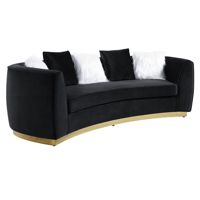ACME Achelle Sofa w/5 Pillows in Black Velvet LV01045 image