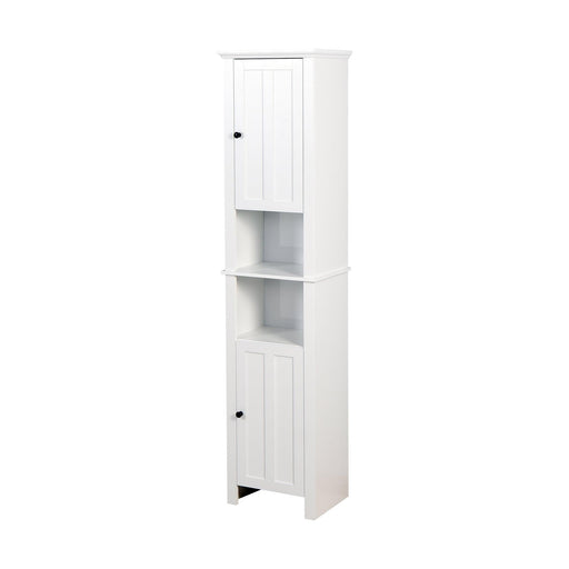 Bathroom FloorStorage Cabinet with 2 Doors Living Room Wooden Cabinet with 6 Shelves 15.75 x 11.81 x 66.93 inch image