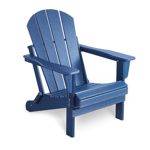 Folding Adirondack Chair Outdoor, Poly Lumber Weather Resistant Patio Chairs for Garden, Deck, Backyard, Lawn Furniture, Easy Maintenance & Classic Adirondack Chairs Design, Navy Blue image