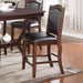Dark Brown Wood Finish Set of 2 Counter Height Chairs Faux Leather Upholstery  Seat Back Kitchen Dining Room Chair image