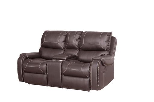 Faux Leather Reclining Sofa Couch Loveseat Sofa for Living Room Brown image