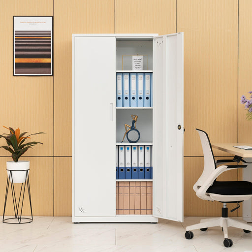 HighStorage Cabinet with 2 Doors and 4 Partitions to Separate 5Storage Spaces, Home/ Office Design image