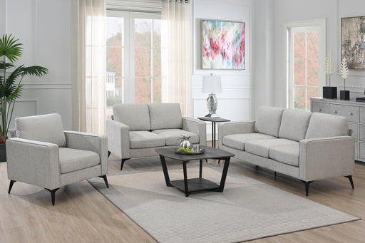 Modern 3-Piece Sofa Sets with Sturdy Metal Legs,Chenille Upholstered Couches Sets Including 3-Seat Sofa, Loveseat and Single Chair for Living Room Furniture Set (1+2+3 Seat) image