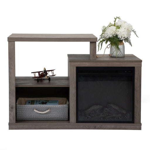 Fireplace TV Stand for TVs Up to 41" Media Entertainment Center Console Table with OpenStorage Shelves, Taupe image