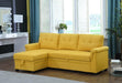 Lucca Yellow Linen Reversible Sleeper Sectional Sofa withStorage Chaise image