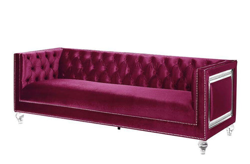 ACME Heibero Sofa w/2 Pillows, Burgundy Velvet LV01400 image