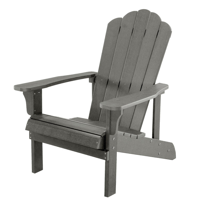Outdoor Weather Resistant Plastic Wood Adirondack Chair - Gray image