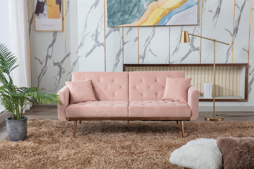 Velvet  Sofa , Accent sofa .loveseat sofa with rose ld metal feet  and image