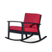 Eucalyptus Rocking Chair with Cushions -  Espresso Finish -  Burgundy Cushions image