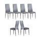 Light GrayModern minimalist dining chair fireproof leather sprayed metal pipe diamond grid pattern restaurant home conference chair set of 6 image