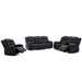 3 Pieces Recliner Sofa Sets,PU Leather Lounge Chair Loveseat Reclining Couch for Living Room,Black image