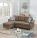 Living Room Corner Sectional Light Coffee Polyfiber Chaise sofa Reversible Sectional image