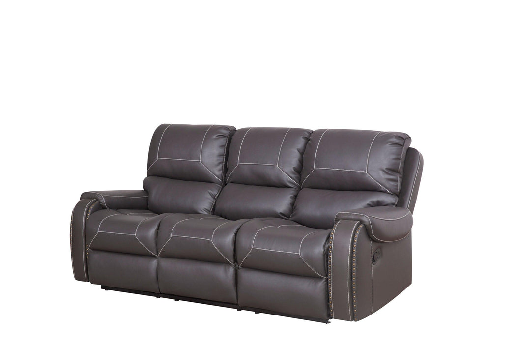 Faux Leather Reclining Sofa Couch 3 Seater Sofa for Living Room Grey image