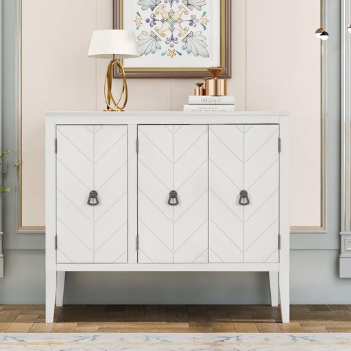 AccentStorage Cabinet Wooden Cabinet with Adjustable Shelf, Antique Gray, Entryway, Living Room, Bedroom image