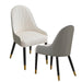Dining Chair with PU Leather white grey color solid wood metal legs (Set of 2) image