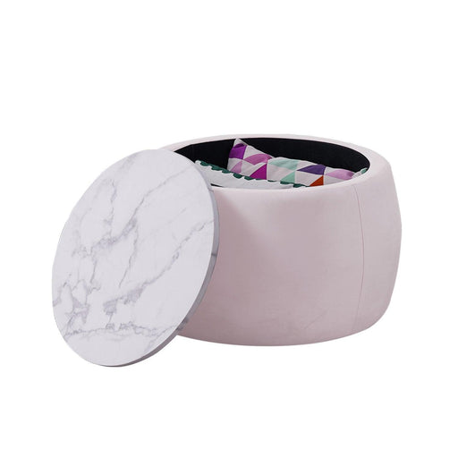 End Table withStorage, Round Accent Side Table with Removable Top for Living Room, Bedroom,Pink image