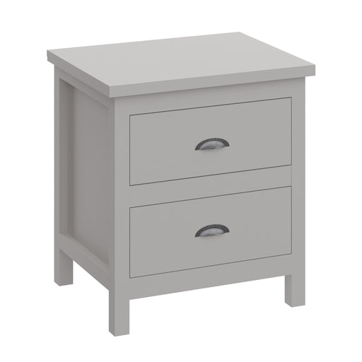Versatile Gray 2-Drawers Nightstand, Bedside Table, End Table for Living Room Bedroom Assembled with Sturdy Solid Wood image