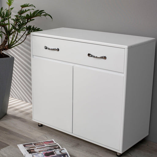 Two door Side Table-White image