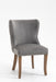 Set of 2 upholstered wing-back dining chair with backstitching nailhead trim and solid wood legs image