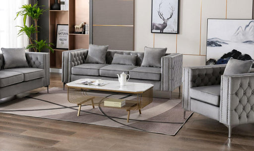 Lorreto Gray Velvet Sofa image