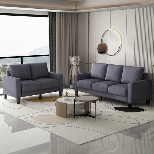 Modern Living Room Furniture Sofa in Dark Grey Fabric 2+3 Seat image