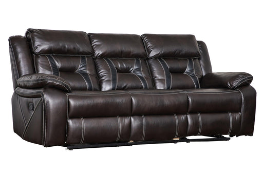 Reclining upholstered manual puller in faux leather, Brown 85.83*38.58*40.16 image