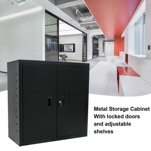 MetalStorage Cabinet with Locking Doors and One  Adjustable Shelves image