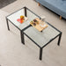 Coffee Table Set of 2, SquareModern Table with Tempered Glass Finish for Living Room,Transparent image