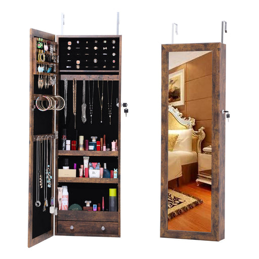 Fashion Simple JewelryStorage Mirror Cabinet Can Be Hung On The Door Or Wall image