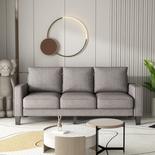 Modern Living Room Furniture Sofa in Light Grey Fabric image