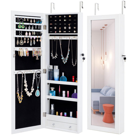 Fashion Simple JewelryStorage Mirror Cabinet Can Be Hung On The Door Or Wall image
