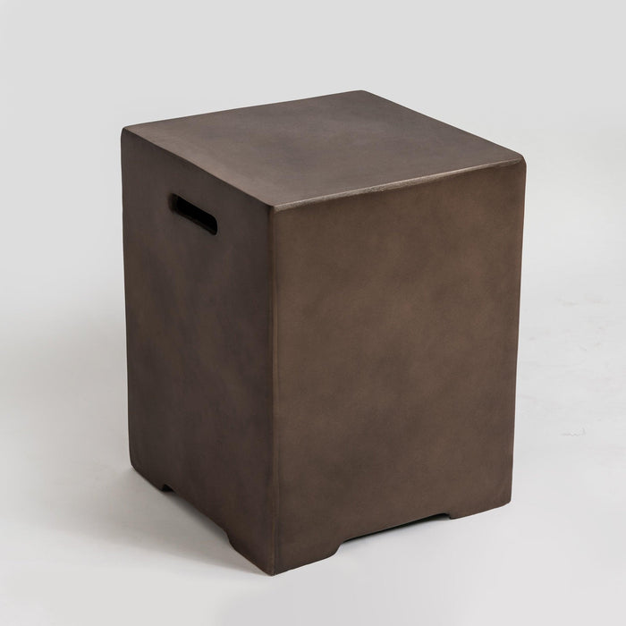 Outdoor Propane Tank Cover Gas Tank Holder Hideaway Side Table Outdoor Concrete Corner Table-Brown image