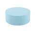 Handcrafted Round Coffee Table End table with Elegant Relief Detailing, Light Blue image