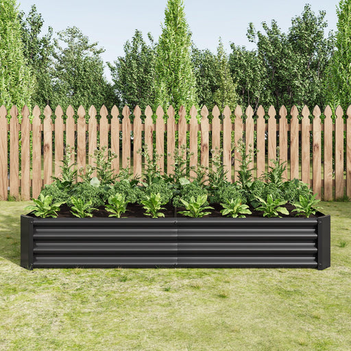 Raised Garden Bed Outdoor, 6×3×1ft , Metal Raised  Rectangle Planter Beds for Plants, Vegetables, and Flowers - Black image