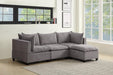 Madison Light Gray Fabric Reversible Sectional Sofa Ottoman image
