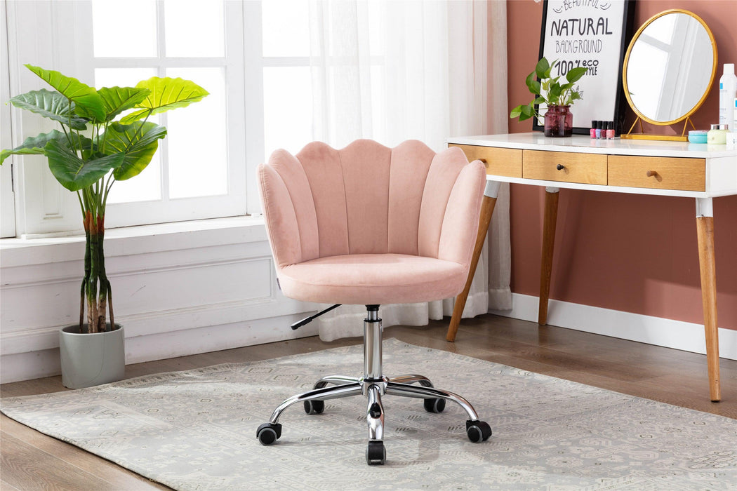 Swivel Shell Chair for Living Room/Bed Room,Modern Leisure office Chair  Pink image