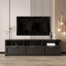 BlackModern minimalist TV cabinet 80 inch TV stand, open locker Living Room Bedroom image