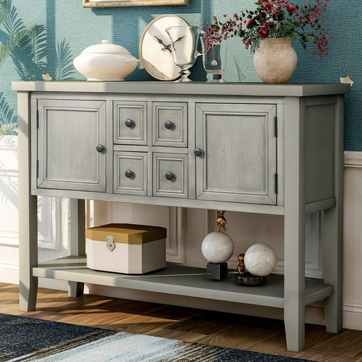 Cambridge Series Buffet Sideboard Console Table with Bottom Shelf (Antique Gray) image