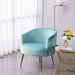 Velvet Accent Armchair Tub Chair With Gold Metal Legs, Cyan Blue image