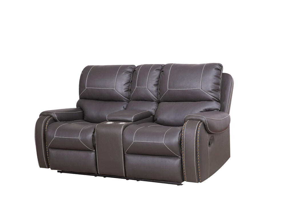 Faux Leather Reclining Sofa Couch Loveseat Sofa for Living Room Grey image
