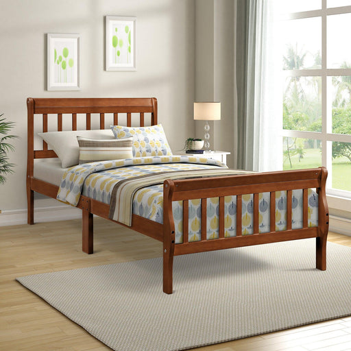 Wood Platform Bed Twin Bed Frame Panel Bed Mattress Foundation Sleigh Bed with Headboard/Footboard/Wood Slat Support image