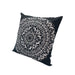 20 x 20Modern Square Cotton Accent Throw Pillow, Mandala Design Pattern, Black, White image