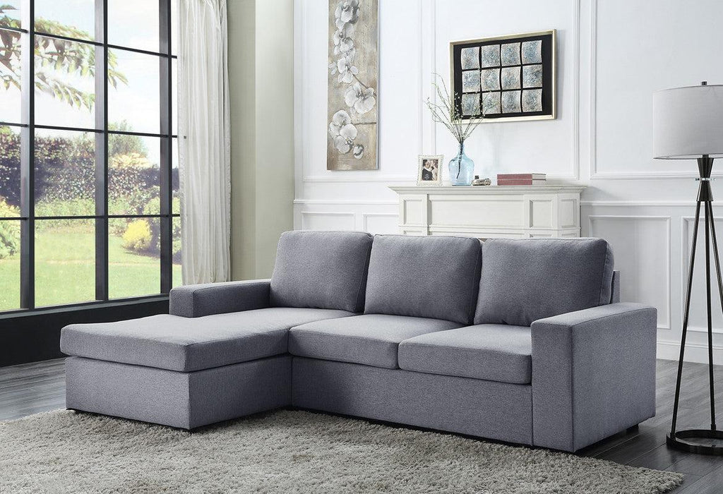 Newlyn Light Gray Linen Reversible Sectional Sofa Chaise image