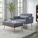 Recline Sofa Chair with Ottoman, Two Arm Pocket and Wood Frame include 1 Pillow, Grey (40.5”x33”x32”) image