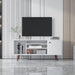 TV Stand Use in Living Room Furniture with 1Storage and 2 shelves Cabinet, high quality particle board,White image