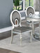 Formal Traditional Dining Room Furniture Chairs Set of 2 Chairs Dark Gray Hue Accent Silver Side Chair Cutout back Chair Cushion Seat image
