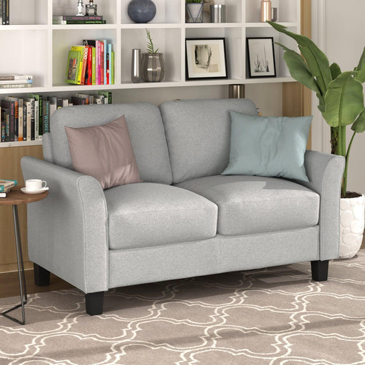 Living Room Furniture Love Seat Sofa Double Seat Sofa (Loveseat Chair)(Light Gray) image