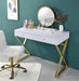 ACME Coleen Vanity Desk w/Mirror & Jewelry Tray in White & Gold Finish AC00667 image
