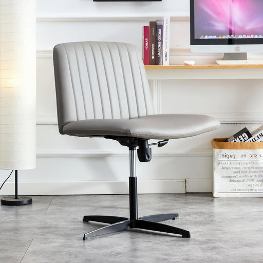 High Grade Pu Material. Home Computer Chair Office Chair Adjustable 360 ° Swivel Cushion Chair With Black Foot Swivel Chair Makeup Chair Study Desk Chair. No Wheels image